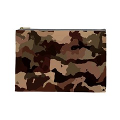 Background For Scrapbooking Or Other Camouflage Patterns Beige And Brown Cosmetic Bag (large)  by Nexatart