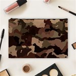 Background For Scrapbooking Or Other Camouflage Patterns Beige And Brown Cosmetic Bag (Large)  Front