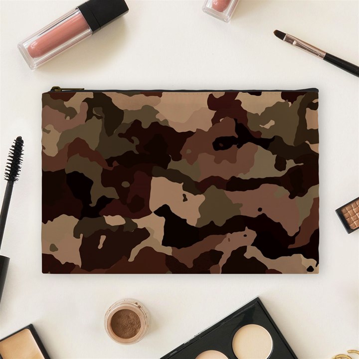 Background For Scrapbooking Or Other Camouflage Patterns Beige And Brown Cosmetic Bag (Large) 