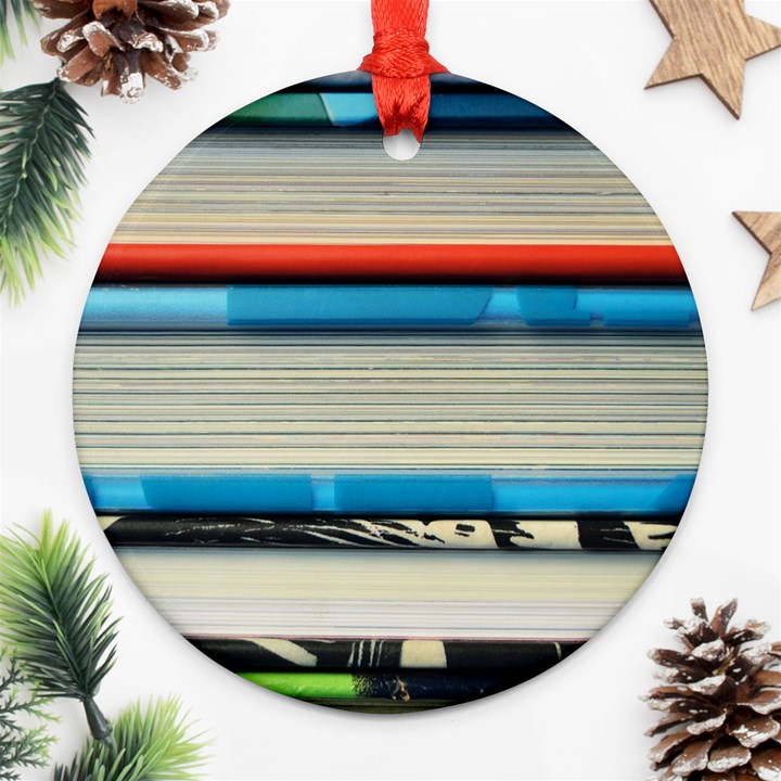 Background Book Books Children Ornament (Round)