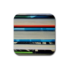 Background Book Books Children Rubber Coaster (square)  by Nexatart