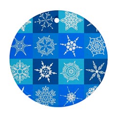 Background Blue Decoration Round Ornament (two Sides) by Nexatart