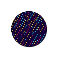 Background Lines Forms Rubber Coaster (round)  by Nexatart