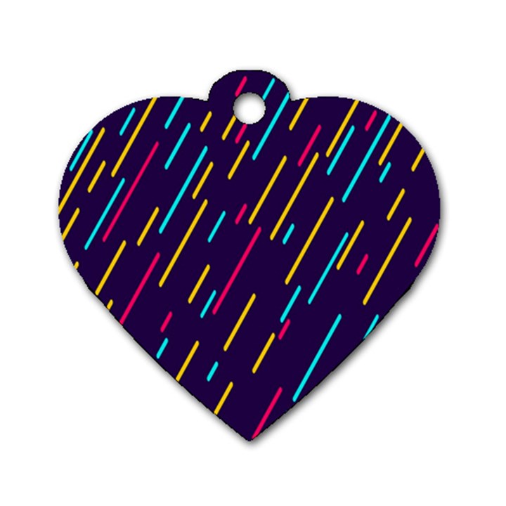 Background Lines Forms Dog Tag Heart (One Side)