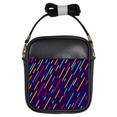 Background Lines Forms Girls Sling Bags by Nexatart