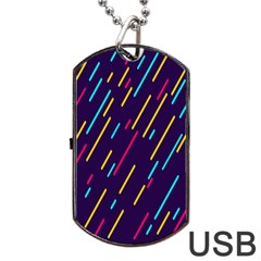 Background Lines Forms Dog Tag Usb Flash (one Side) by Nexatart