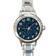 Background Abstract Textile Design Round Italian Charm Watch