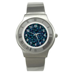 Background Abstract Textile Design Stainless Steel Watch