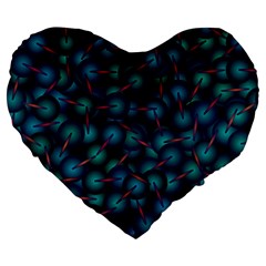 Background Abstract Textile Design Large 19  Premium Flano Heart Shape Cushions by Nexatart