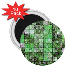 Background Of Green Squares 2 25  Magnets (10 Pack) 