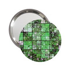 Background Of Green Squares 2 25  Handbag Mirrors by Nexatart