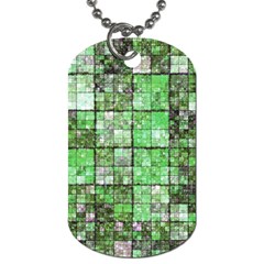 Background Of Green Squares Dog Tag (one Side)