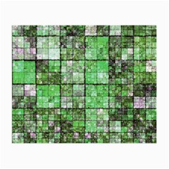 Background Of Green Squares Small Glasses Cloth (2-side)