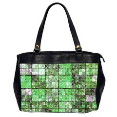 Background Of Green Squares Office Handbags (2 Sides) 