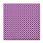 Blue Red Checkered Tile Coasters Front