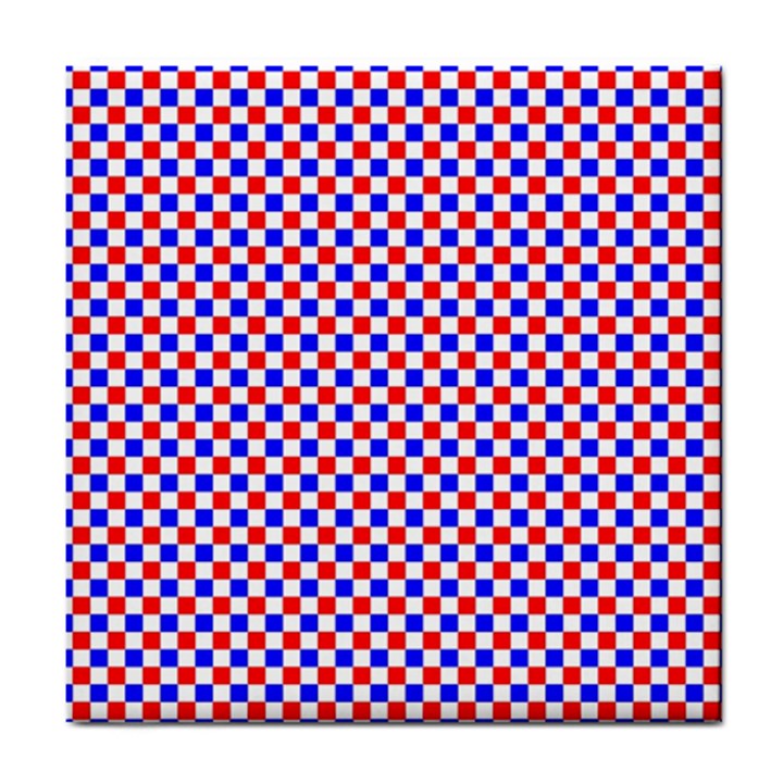 Blue Red Checkered Tile Coasters