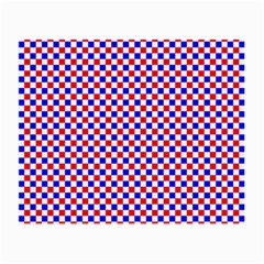 Blue Red Checkered Small Glasses Cloth (2-side) by Nexatart