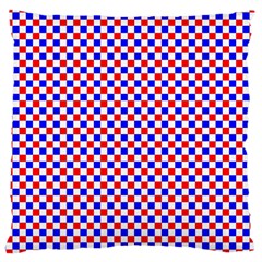 Blue Red Checkered Large Cushion Case (two Sides) by Nexatart