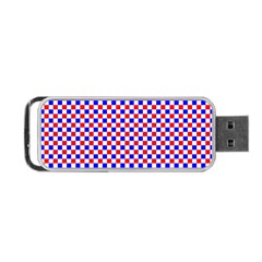 Blue Red Checkered Portable Usb Flash (one Side) by Nexatart