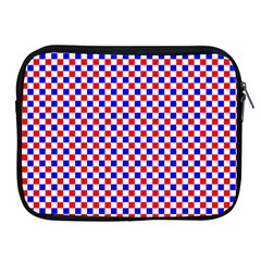 Blue Red Checkered Apple Ipad 2/3/4 Zipper Cases by Nexatart