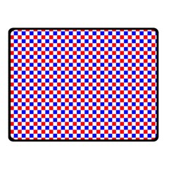 Blue Red Checkered Double Sided Fleece Blanket (small)  by Nexatart