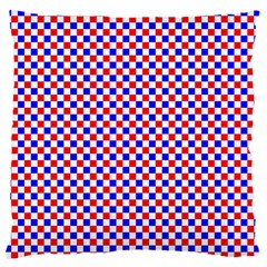 Blue Red Checkered Large Flano Cushion Case (two Sides) by Nexatart