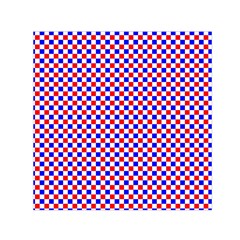 Blue Red Checkered Small Satin Scarf (square) by Nexatart