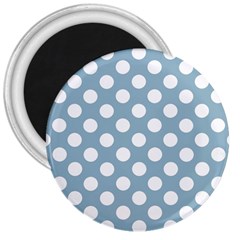 Blue Polkadot Background 3  Magnets by Nexatart