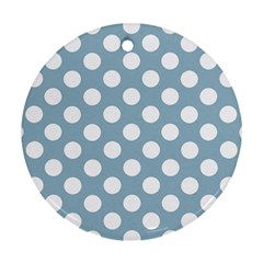 Blue Polkadot Background Ornament (round) by Nexatart