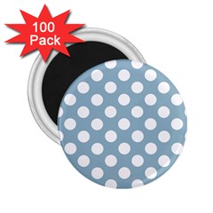 Blue Polkadot Background 2 25  Magnets (100 Pack)  by Nexatart