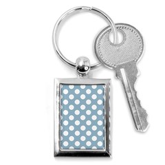 Blue Polkadot Background Key Chains (rectangle)  by Nexatart