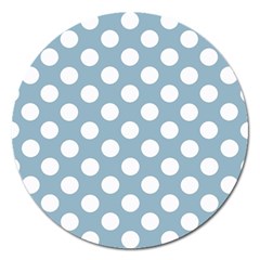 Blue Polkadot Background Magnet 5  (round) by Nexatart