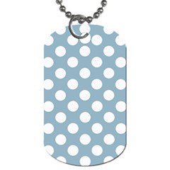 Blue Polkadot Background Dog Tag (one Side)