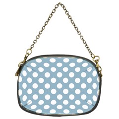 Blue Polkadot Background Chain Purses (two Sides) 