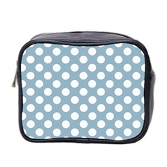 Blue Polkadot Background Mini Toiletries Bag 2-side