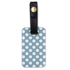 Blue Polkadot Background Luggage Tags (one Side) 