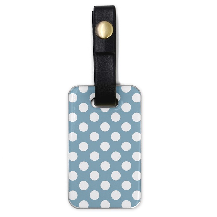 Blue Polkadot Background Luggage Tags (One Side) 