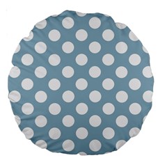 Blue Polkadot Background Large 18  Premium Round Cushions by Nexatart