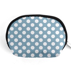 Blue Polkadot Background Accessory Pouches (medium)  by Nexatart