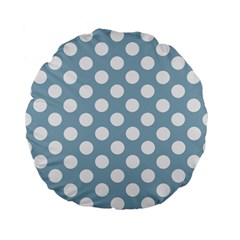 Blue Polkadot Background Standard 15  Premium Flano Round Cushions by Nexatart