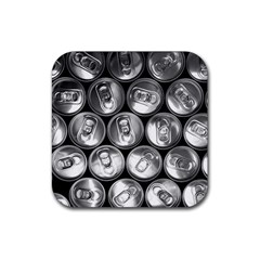 Black And White Doses Cans Fuzzy Drinks Rubber Coaster (square) 