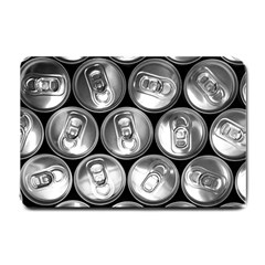 Black And White Doses Cans Fuzzy Drinks Small Doormat  by Nexatart