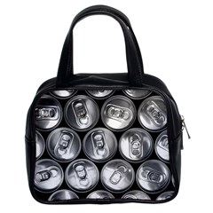 Black And White Doses Cans Fuzzy Drinks Classic Handbags (2 Sides)