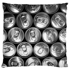 Black And White Doses Cans Fuzzy Drinks Large Cushion Case (one Side) by Nexatart