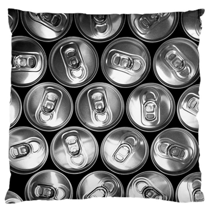 Black And White Doses Cans Fuzzy Drinks Large Cushion Case (One Side)