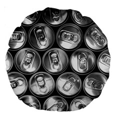 Black And White Doses Cans Fuzzy Drinks Large 18  Premium Round Cushions by Nexatart