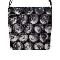 Black And White Doses Cans Fuzzy Drinks Flap Messenger Bag (l) 