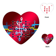 Board Circuits Trace Control Center Playing Cards (heart)  by Nexatart