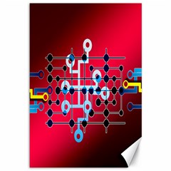 Board Circuits Trace Control Center Canvas 12  X 18   by Nexatart