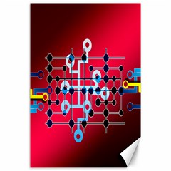 Board Circuits Trace Control Center Canvas 24  X 36  by Nexatart